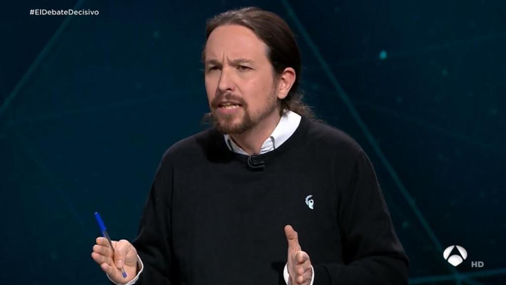 Iglesias durante el debate a cuatro en Antena 3.