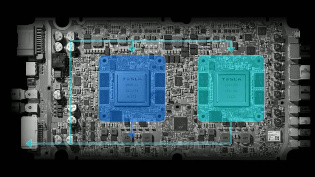 Chips del ordenador de los Tesla