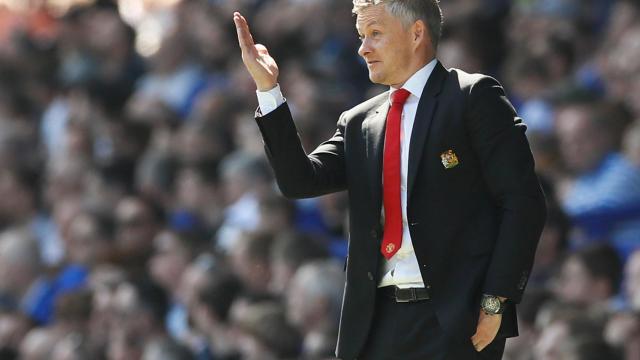 Solskjaer, durante un partido