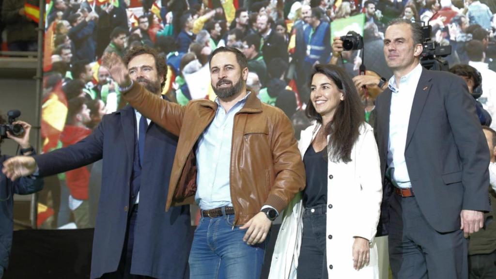 Los dirigentes de Vox Iván Espinosa de los Monteros, Santiago Abascal, Rocío Monasterio y Javier Ortega Smith.