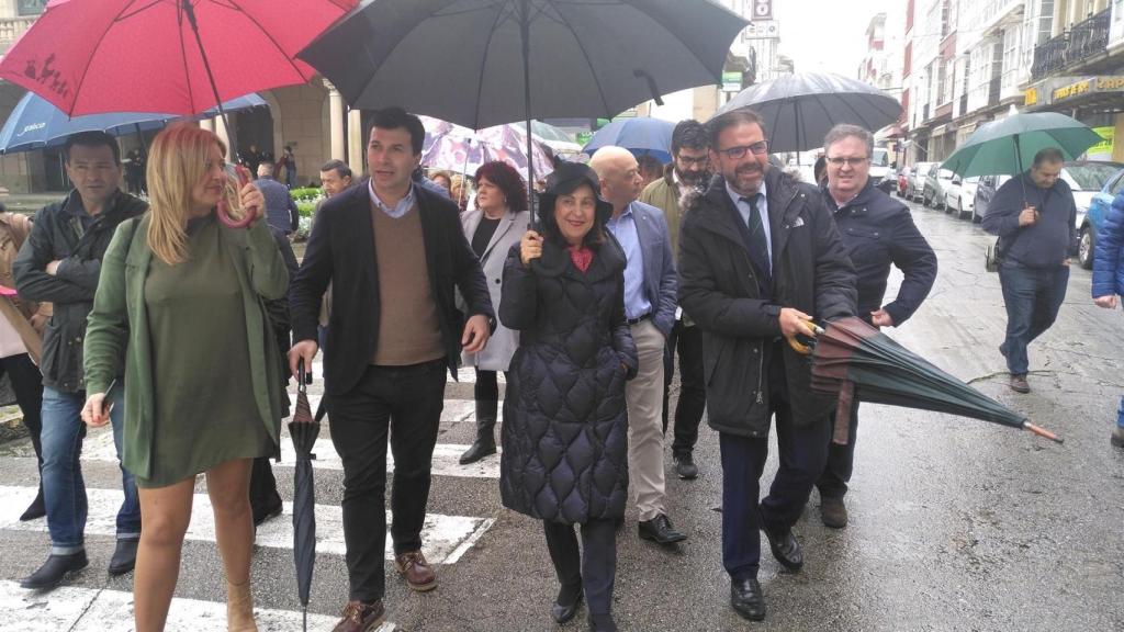Beatriz Sestayo, Gonzalo Caballero, Margarita Robles,y Ángel Mato, hoy en Ferrol