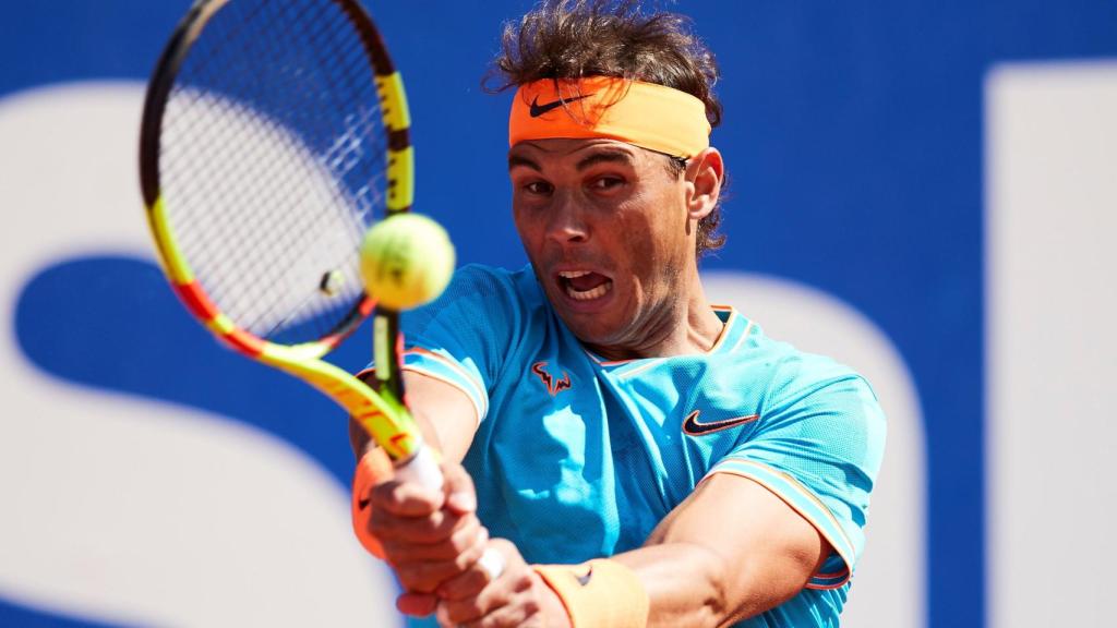 Nadal, durante el partido con Ferrer.