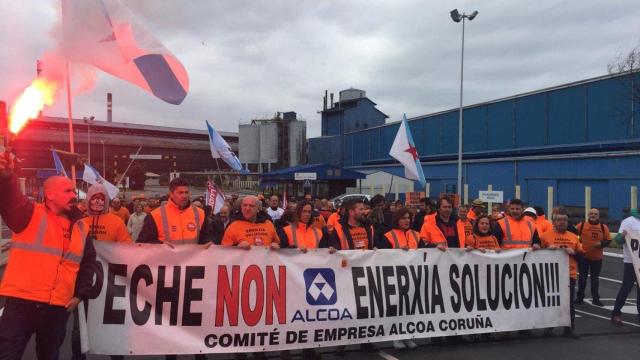 Manifestación de Alcoa