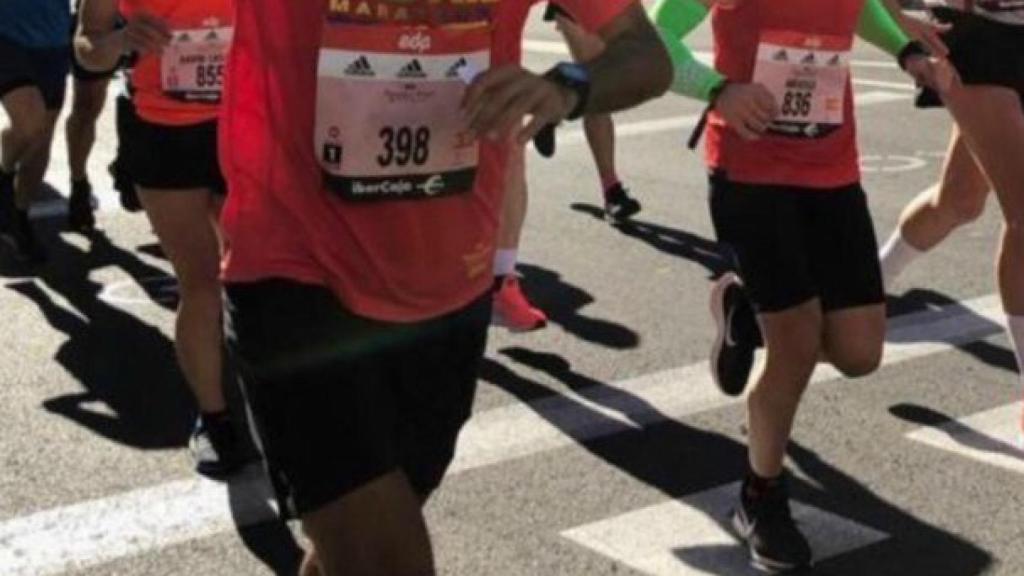 Raúl en la Maratón de Madrid. Foto: Twitter (@SC_ESPN)