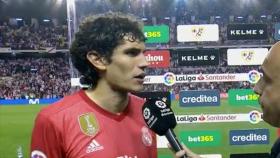 Jesús Vallejo tras el partido frente al Rayo Vallecano