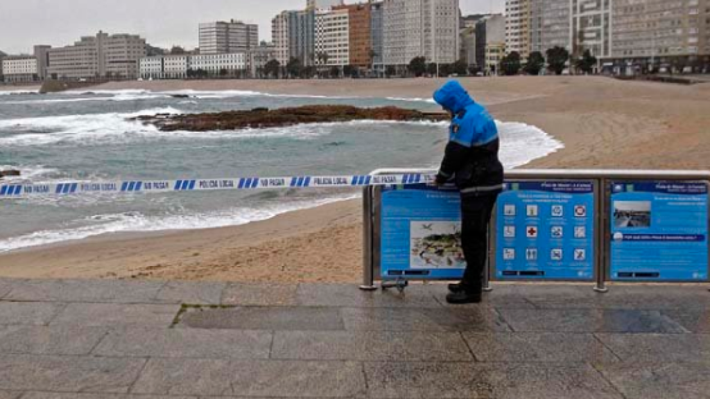 Imagen de archivo de temporal en A Coruña