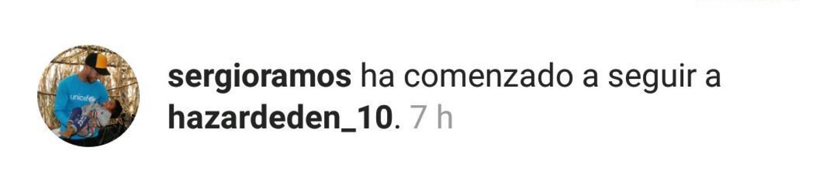 Sergio Ramos sigue a Hazard