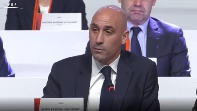 Luis Rubiales durante la Asamblea.