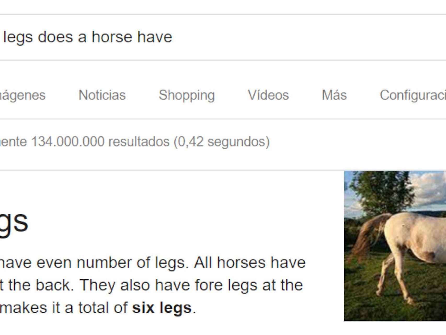 Por qué los caballos tienen seis patas según Google