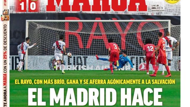 La portada del diario MARCA (29/04/2019)