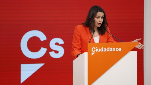 Arrimadas, durante su primera comparecencia tras las elecciones.