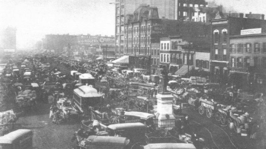 La plaza de Haymarket en 1892