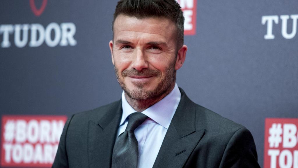 David Beckham durante el acto publicitario de la firma Tudor.