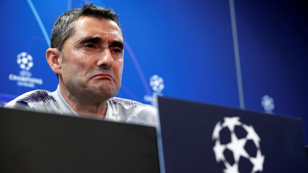 Ernesto Valverde, en rueda de prensa de la Champions League