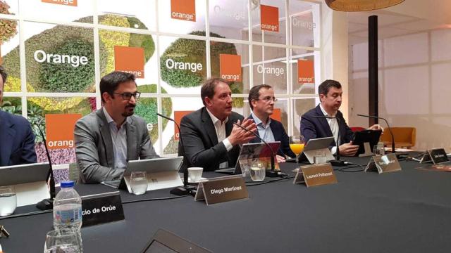 Equipo directivo de Orange, durante la presentación de sus resultados del primer trimestre 2019.