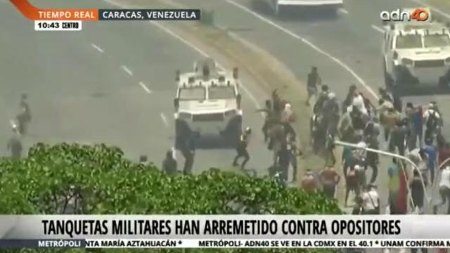 Vídeo: la Guardia Bolivariana de Maduro atropella a manifestantes pro Guaidó en Caracas