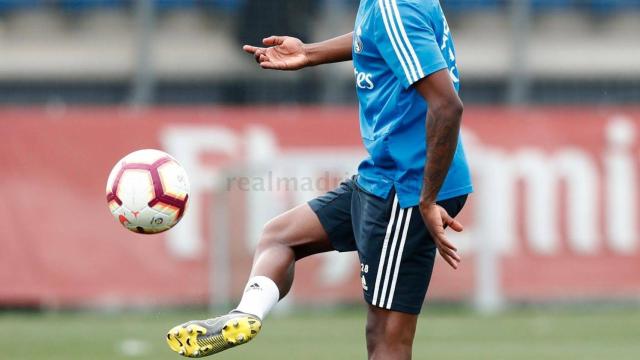 Vinicius en el entrenamiento de este miércoles