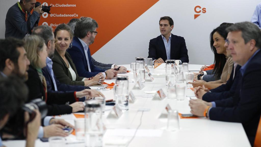 Rivera, durante la primera Ejecutiva de Cs tras las elecciones generales.