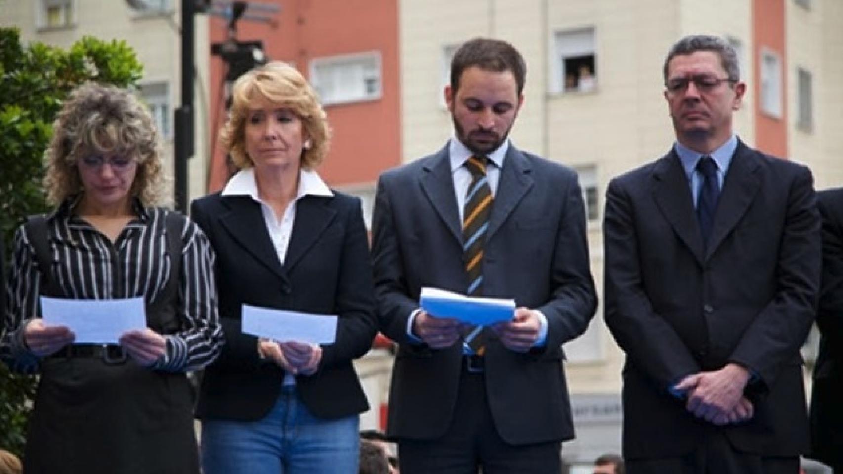 Esperanza Aguirre, Santiago Abascal y Alberto Ruiz-Gallardón en una imagen de archivo.