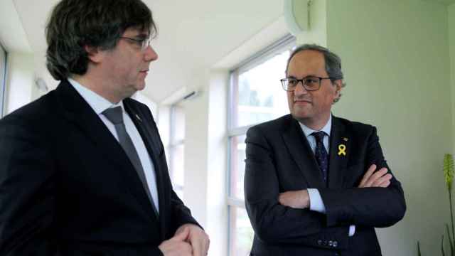 El presidente de la Generalitat, Quim Torra, junto al expresident Carles Puigdemont.