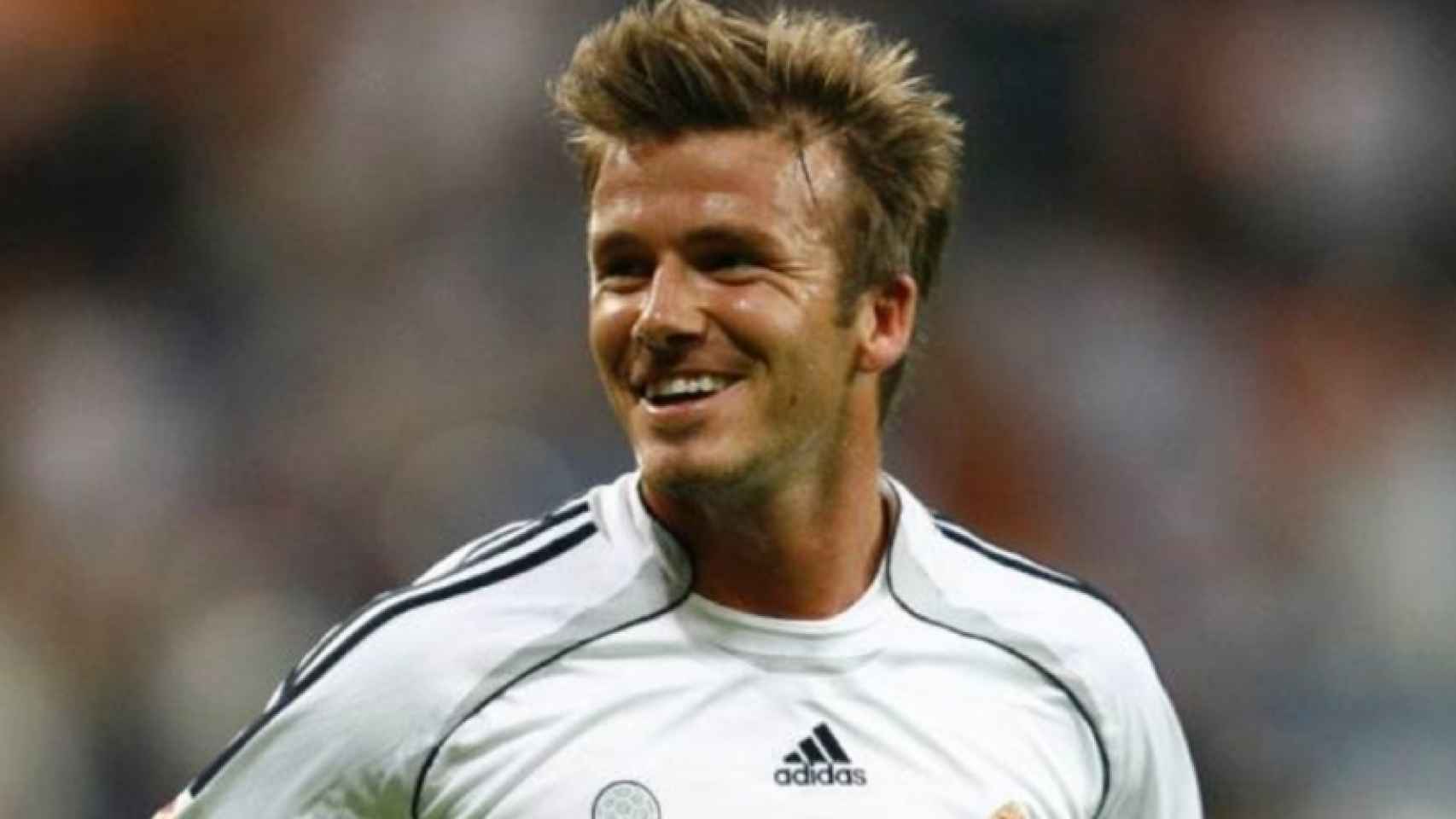David Beckham, en un partido del Real Madrid