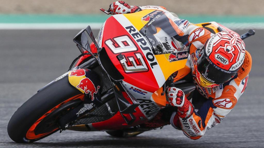 Marc Márquez durante la clasificación del GP de España