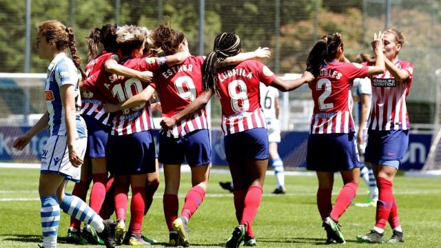 El Atlético de Madrid celebra un gol frente a la Real Sociedad