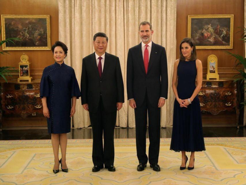 El presidente de China Xi Jinping, su esposa y los reyes de España Felipe y Letizia.