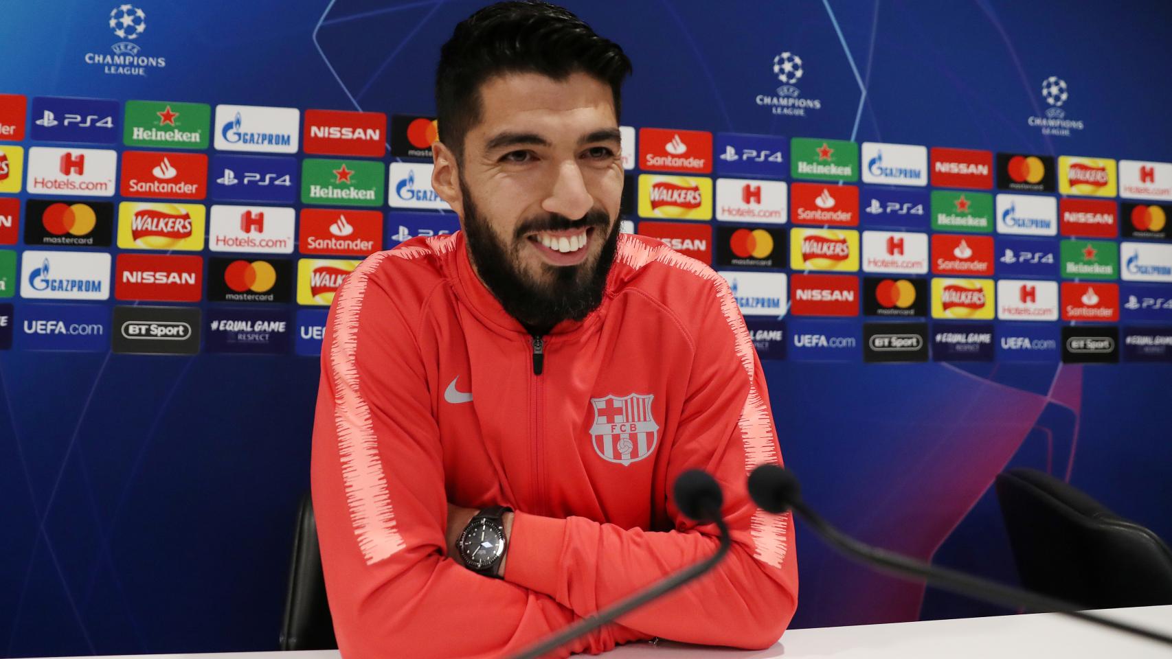 Luis Suárez, en rueda de prensa previa a la Champions League