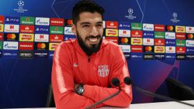 Luis Suárez, en rueda de prensa previa a la Champions League