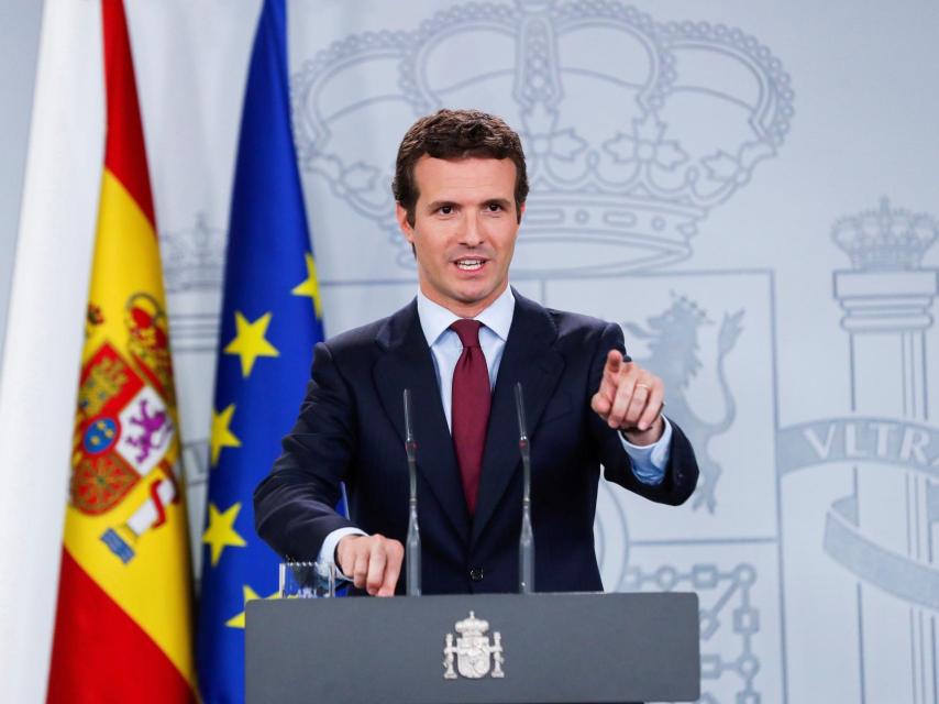 Casado tras reunirse con Sánchez en la Moncloa.