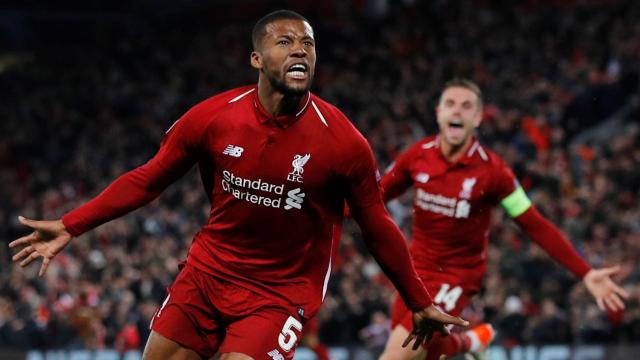 Wijnaldum en el Liverpool - Barcelona