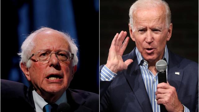 Los candidatos Bernie Sanders y Joe Biden.