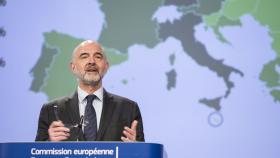 El comisario Pierre Moscovici, durante la presentación de las previsiones de primavera