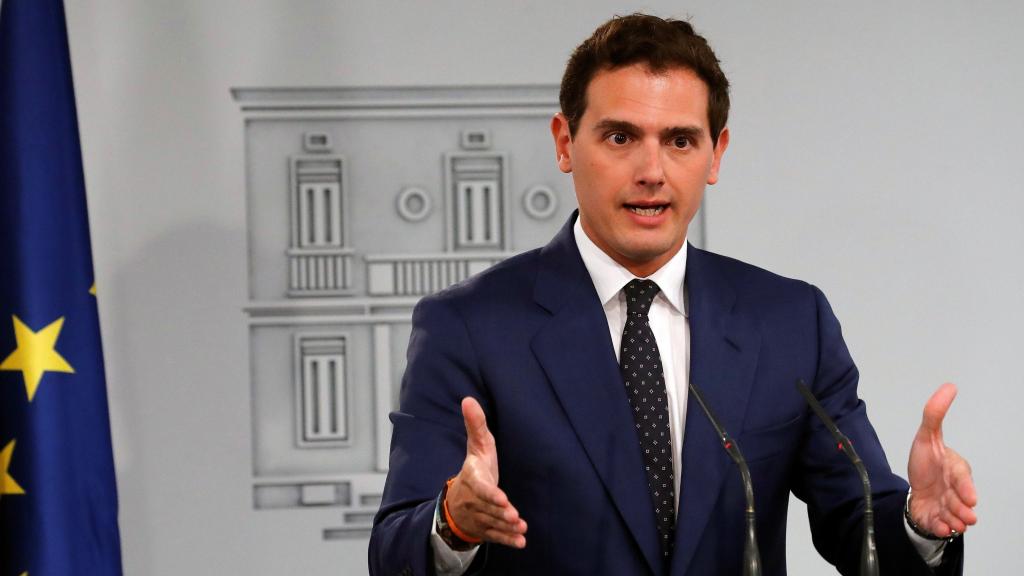 Albert Rivera después de la reunión con Sánchez.