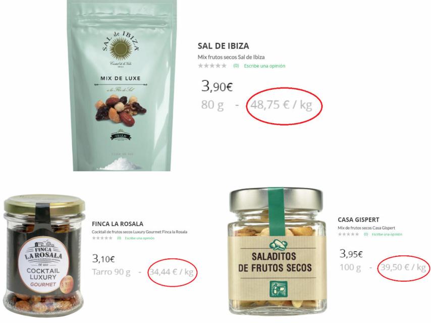 Algunos frutos secos 'gourmet' que cuestan más de 30 euros el kilo