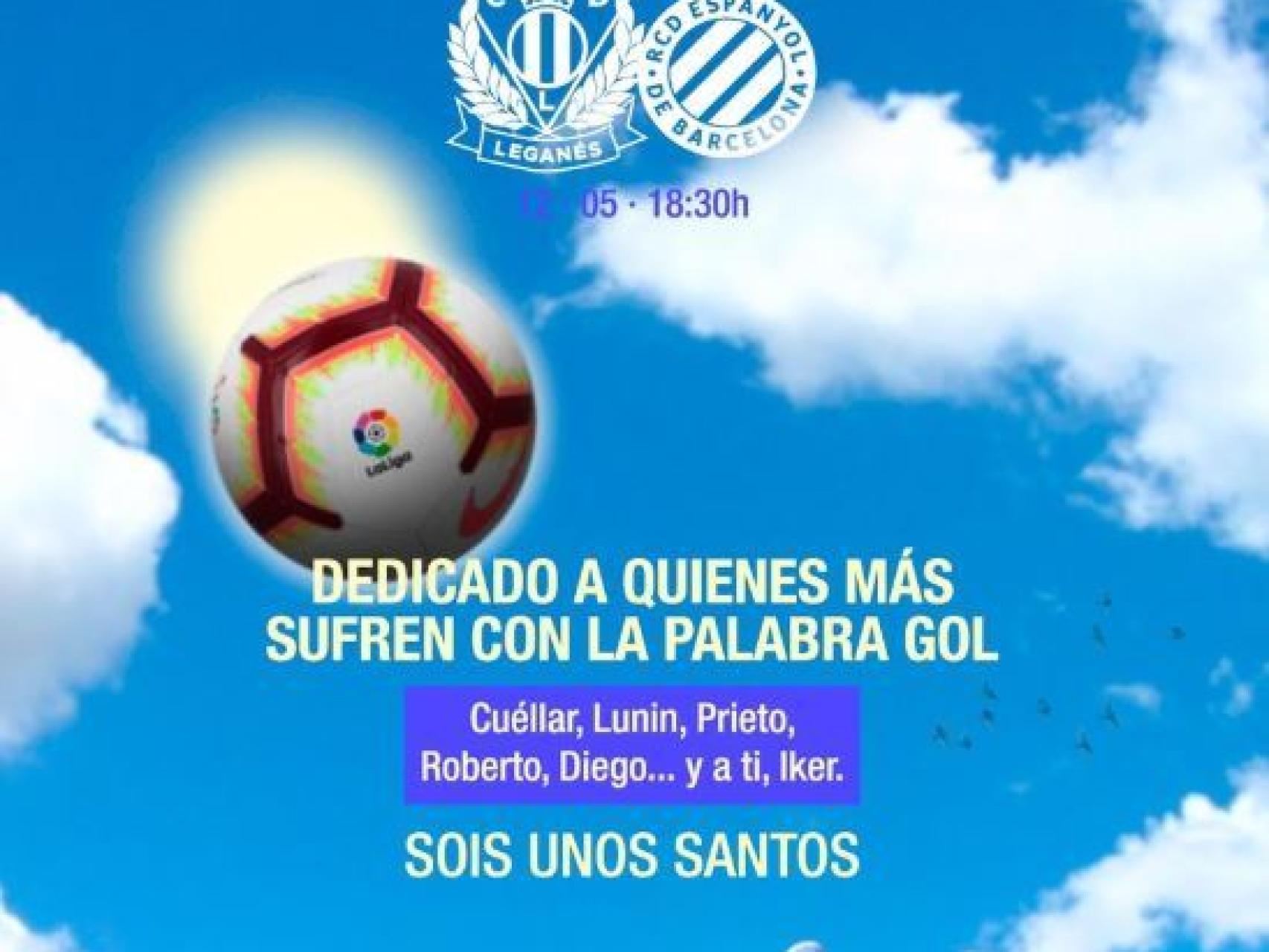 Homenaje a Iker Casillas del Leganés. Foto: Twitter (@CDLeganes)