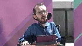 Pablo Echenique, de mitin en Madrid.