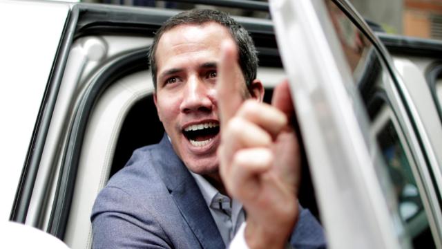 Juan Guaidó en una de las manifestaciones convocadas por la oposición democrática en Caracas.