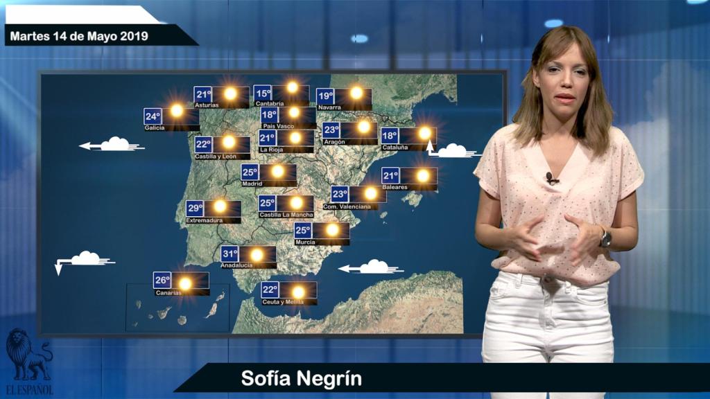 Fotograma del pronóstico del tiempo de El español