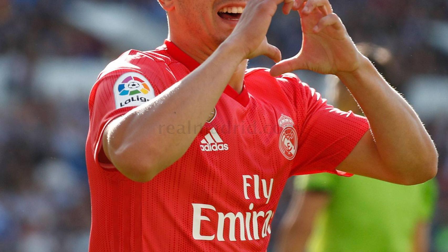 Brahim celebra su gol en Anoeta