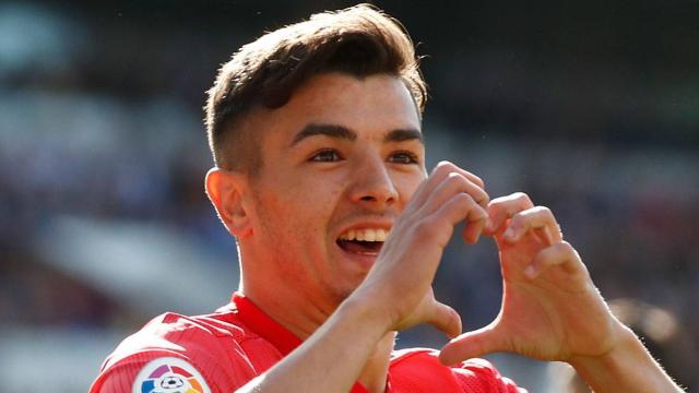 Brahim celebra su gol en Anoeta