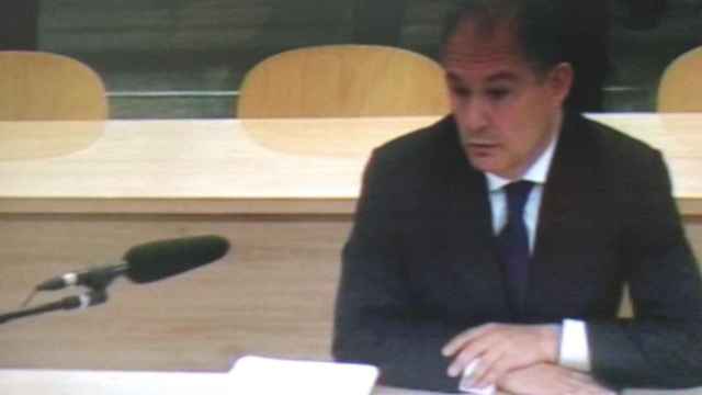 El secretario general de Bankia, Miguel Crespo, durante su comparecencia.