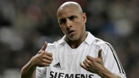 Roberto Carlos, en un partido del Real Madrid