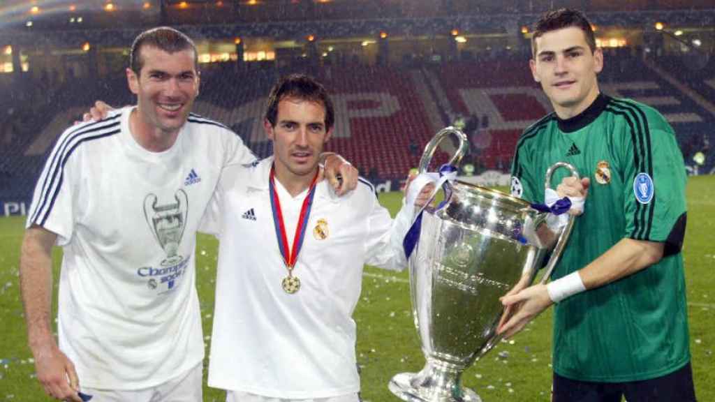 Munitis con Zidane y Casillas en la final de la novena Champions League del Real Madrid