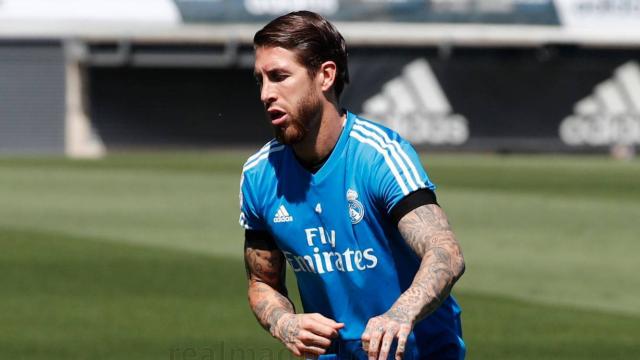 Sergio Ramos entrena en Valdebebas