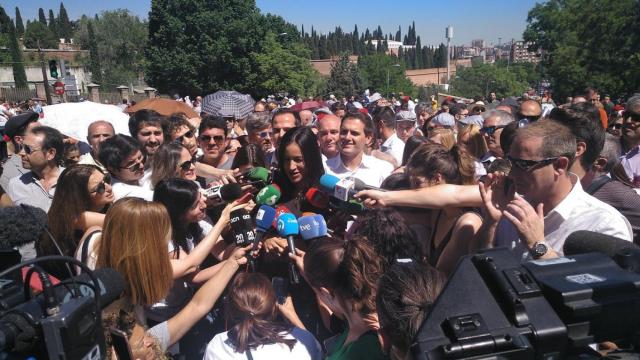 Begoña Villacís, en la pradera de san Isidro.