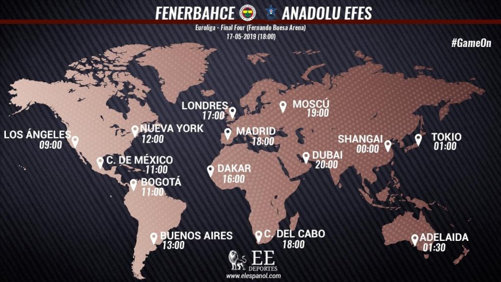 Horario internacional del Fenerbahce - Anadolu Efes