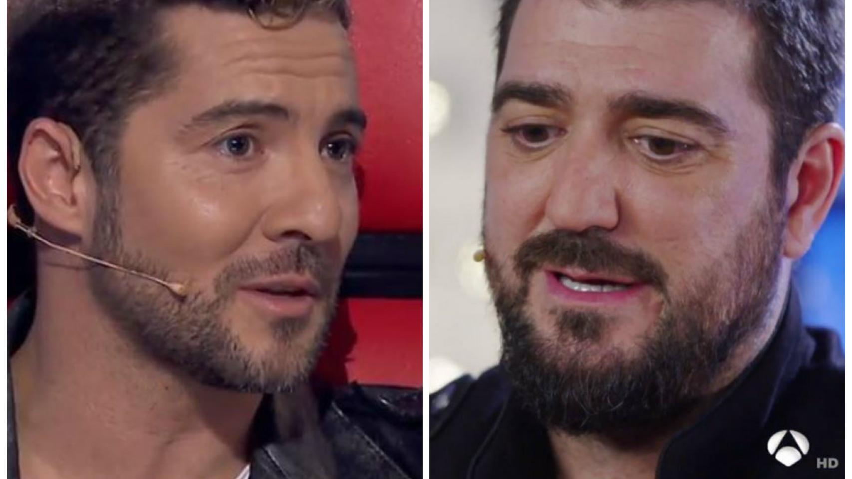 David Bisbal y Antonio Orozco en 'La Voz Senior' en montaje JALEOS.