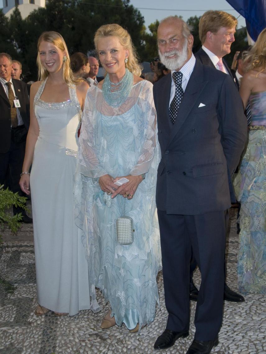 Gabriella Windsor junto a sus padres, la princesa Marie Christine y Michael de Kent.